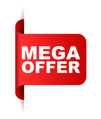 red vector banner mega offer