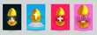 © cgterminal - Happy easter concept. Set holiday background for cover card, invitation, poster, banner, flyer, placard. Minimal beautiful template design in realistic colorful 3d style. Vector illustration.