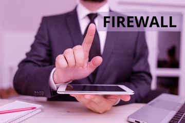 Aufkleber - text sign showing firewall. business photo showcasing protect network or system from unauthorized ac