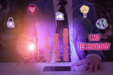 Fototapete - text sign showing cms technology. business photo text programs that are used to create and analysisa