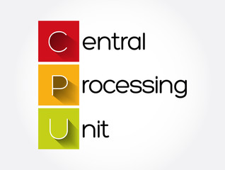 Poster - cpu - central processing unit acronym, technology concept background