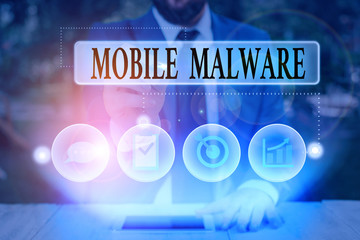 Aufkleber - text sign showing mobile malware. business photo text malicious software written to attack mobile de