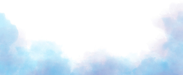 Wall Mural - light blue watercolor background hand-drawn with space for text