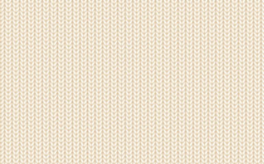 Poster - Vector seamless pattern. Knitted fabric texture. Realistic knit texture. Beige knitted pattern. Endless knit texture for background. Pattern of knitted jersey. Design seamless background