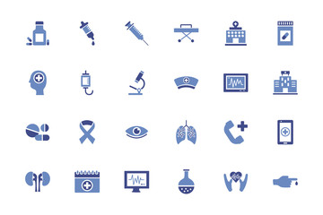 Poster - bundle of medical set icons