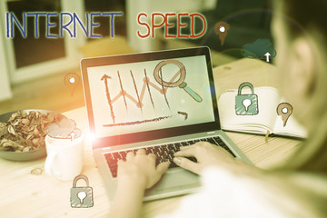 Poster - Handwriting text Internet Speed. Conceptual photo the rate which internet connection is able to move or operate