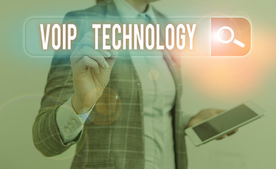 Poster - handwriting text writing voip technology. conceptual photo use internet as the transmission medium f