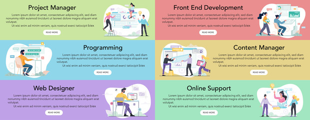 Modern web business service advert banner or website header.