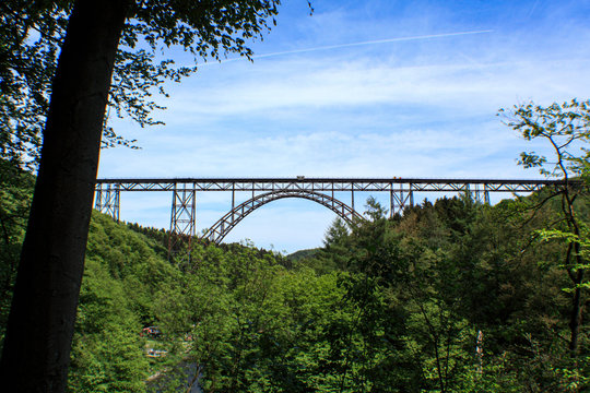Old railway bridge over a river