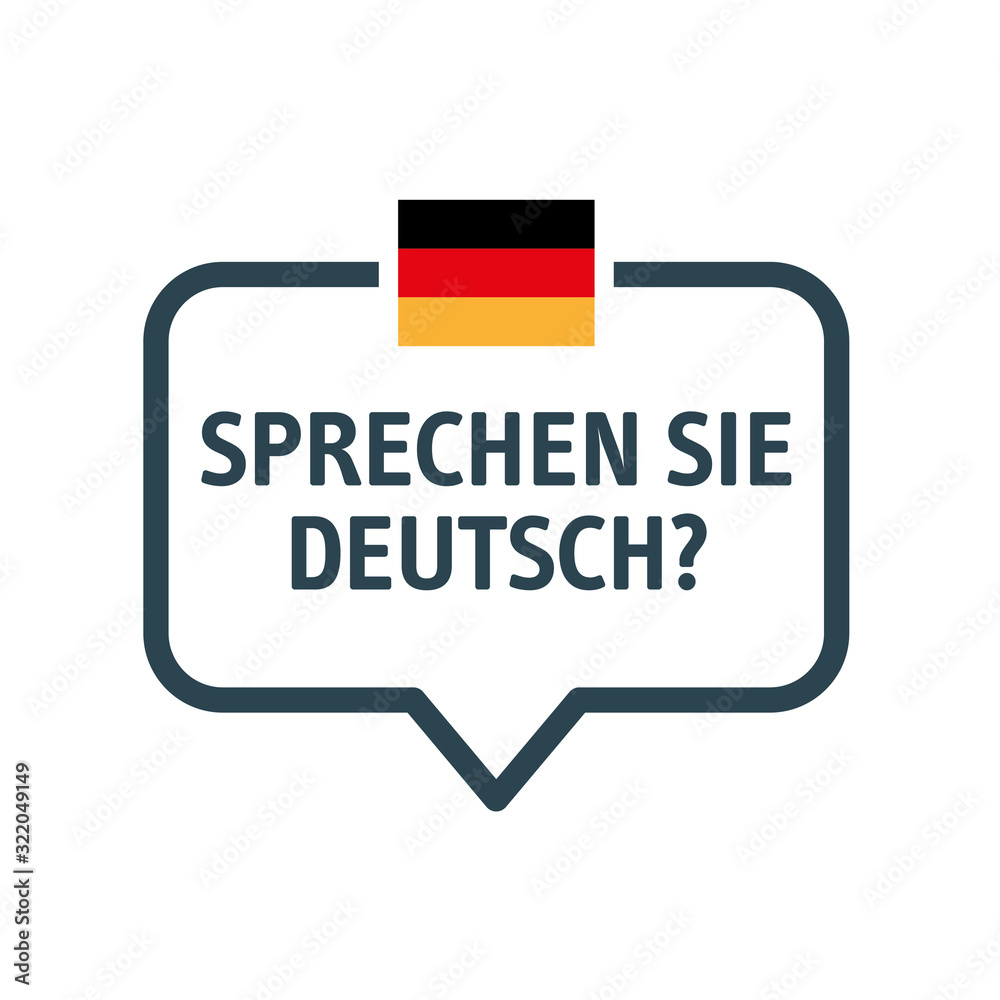 Speech bubble sprechen sie deutsch - Vector Illustration - do you speak german? - banner german flag symbol and speech bubble - obrazy, fototapety, plakaty 