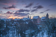 Olsztyn in winter view on castle