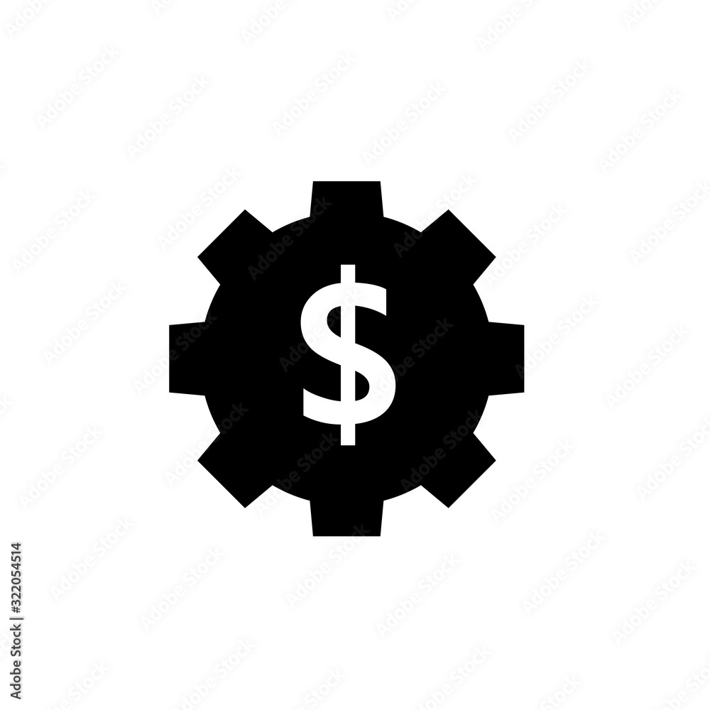Cost Maintenance silhouette icon. Clipart image isolated on white ...
