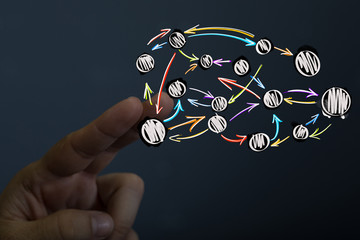 team work connection digital concept .