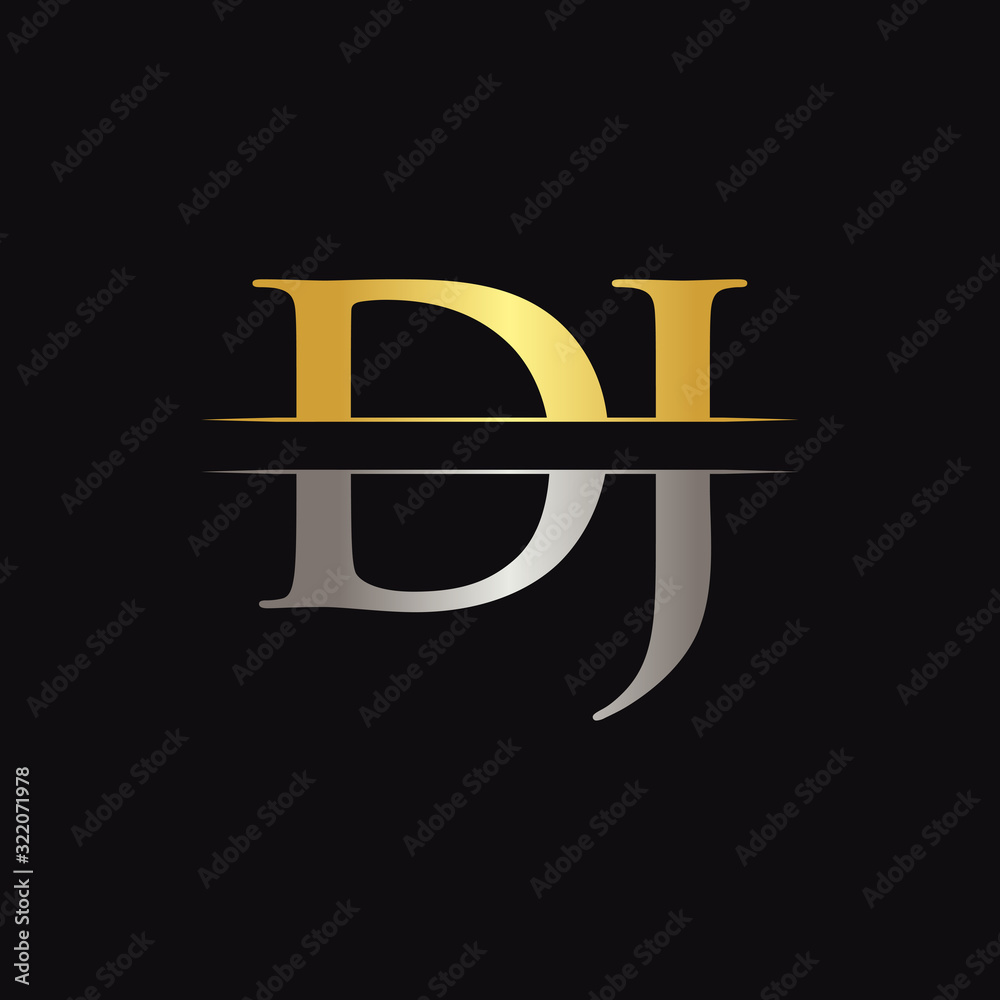 Initial DJ Letter Logo Design Vector With Gold and Silver Color.. DJ Logo  Design Stock Vector | Adobe Stock, image size:1000x1000