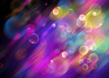 Abstract Festive Background With Neon Bokeh Lights, Glowing Lines, Vibrant Multicolor Wallpaper, Copy Space