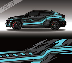 Poster - Car wrap decal design vector, custom livery race rally car vehicle sticker and tinting.