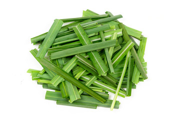 Lemongrass green leaves isolated on white background, Lemongrass is herb and food ingredient.