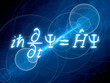 Blue glowing time-dependent Schrodinger equation