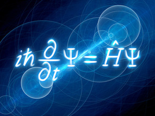 Blue glowing time-dependent Schrodinger equation
