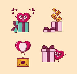 Poster - bundle of valentines day set icons