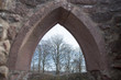 alter gotischer Fensterbogen einer Klosterruine