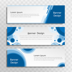A set of blue banner templates designed for the web and various headlines are available in three different designs.