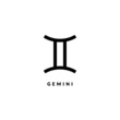 Zodiac gemini line sign. Astrology icon isolated on white background, outline symbol astrological horoscope. Vector illustration of gemini zodiac design editable stroke
