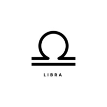 Zodiac Libra Line Sign. Astrology Icon Isolated On White Background, Outline Symbol Astrological Horoscope. Vector Illustration Of Libra Zodiac Design Editable Stroke