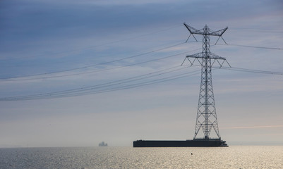  electricity mast in Ketelmeer Netherlands. Energy. Power. Noordoostpolder