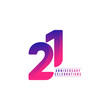 21 Years Anniversary Celebrations Vector Template Design Illustration