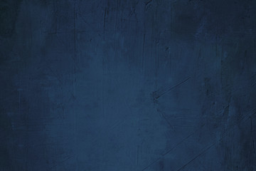 Canvas Print - dark blue wall background or texture