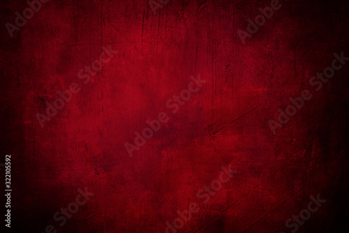 Cuadros en Lienzo red grunge background or texture with dark vignette borders and spotlight