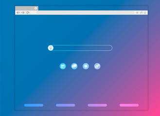 Aufkleber - Opened browser window template. Web window screen mockup. Internet empty page concept with shadow. Vector illustration