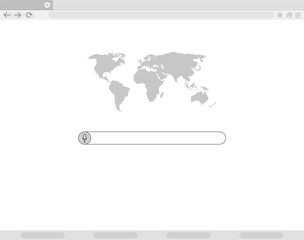 Poster - Opened browser window template. Web window screen mockup. Internet empty page concept with shadow. Vector illustration