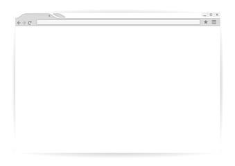 Aufkleber - Opened browser window template. Web window screen mockup. Internet empty page concept with shadow. Vector illustration