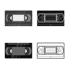 Vector Design Of Videotape And Videocassette Icon. Web Element Of Videotape And Reel Stock Vector Illustration.