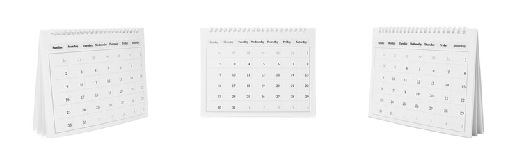 Wall Mural - Collage of paper calendar on white background