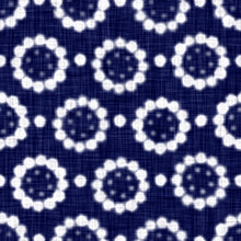 Indigo Blue Woven Boro Cotton Dyed Effect Texture Background. Seamless Japanese Repeat Batik Pattern Swatch. Daisy Motif Distress Tie Dye Bleach. Asian Wagara All Over Kimono Textile. Worn Cloth Print