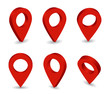 3d locator pin icon. Set of isometric pointer for map. Destination pin for navigation in travel. Collection of position marker of place in map. Arrow symbol on isolated background. vector