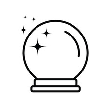 Magic Ball Icon Vector Black Sign