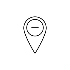 Poster - Map pointer iocn with minus sign 