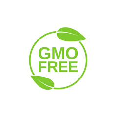 Leinwandbilder - GMO free icon. Non GMO design element for tags, product packag, food symbol, emblems, stickers. Healthy food concept. Vector illustration