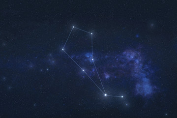 Wall Mural - bootes constellation stars in outer space. bootes constellation lines. elements of this image were f