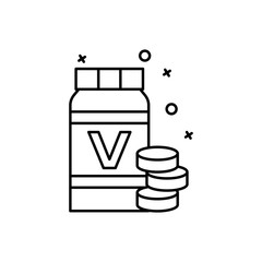 Poster - Vitamins, healthcare icon. Simple line, outline vector elements of cosmetology and beauty icons for ui and ux, website or mobile application