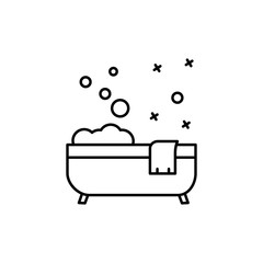 Poster - Spa, bath, towel icon. Simple line, outline vector elements of cosmetology and beauty icons for ui and ux, website or mobile application