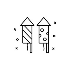 Poster - Fireworks, rocket icon. Simple line, outline vector elements of last day of carnival icons for ui and ux, website or mobile application