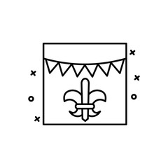 Canvas Print - Garland, carnival icon. Simple line, outline vector elements of last day of carnival icons for ui and ux, website or mobile application