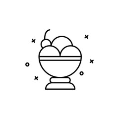 Poster - Ice cream, carnival icon. Simple line, outline vector elements of last day of carnival icons for ui and ux, website or mobile application