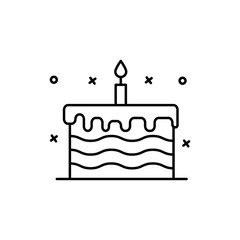 Poster - Cake, candle, carnival icon. Simple line, outline vector elements of last day of carnival icons for ui and ux, website or mobile application