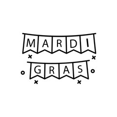 Poster - Garland, mardi gras icon. Simple line, outline vector elements of last day of carnival icons for ui and ux, website or mobile application
